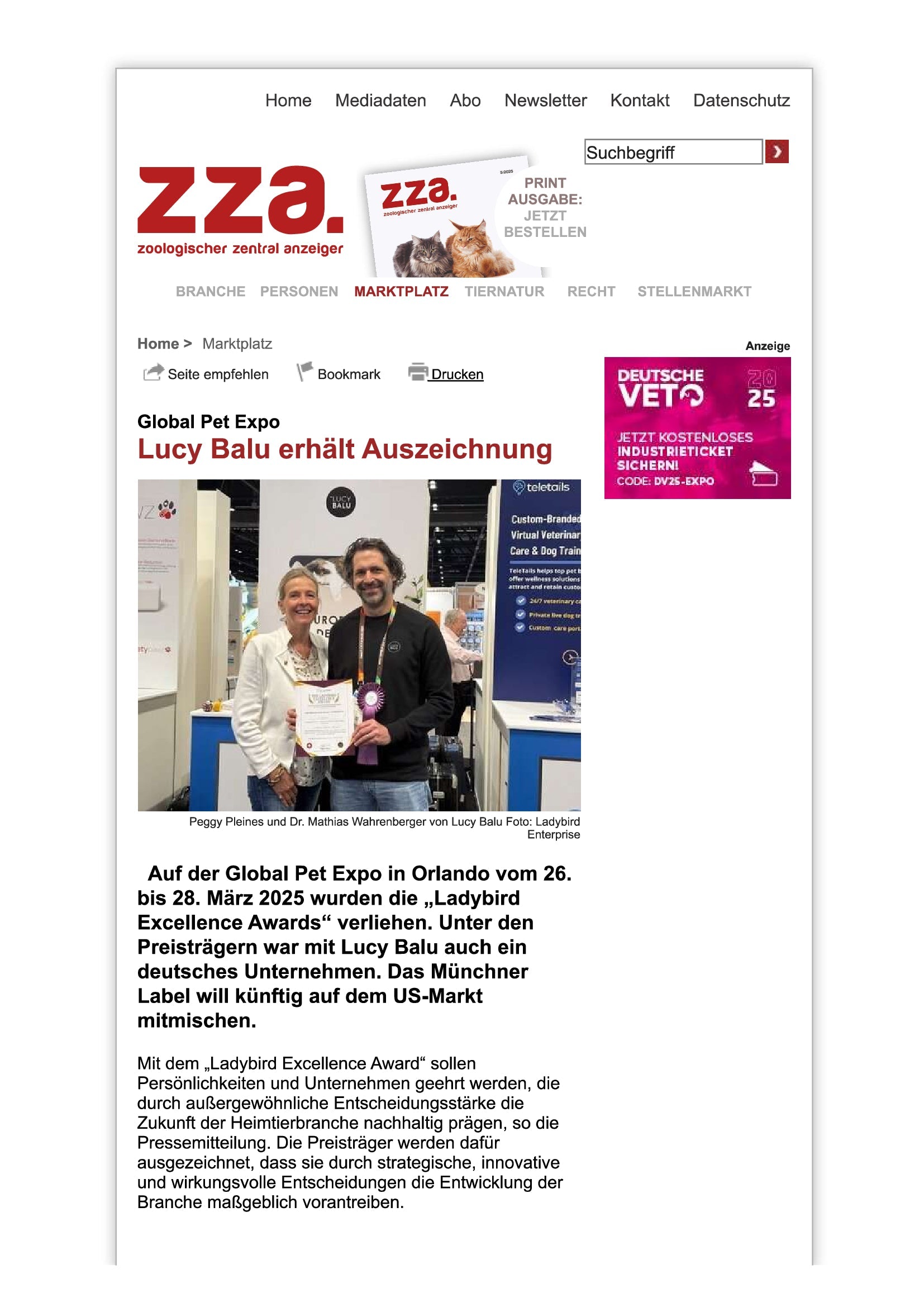 zza - Lucy Balu erhält Auszeichnung